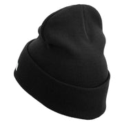 Licensed US Army Retired Military Embroidered 12 Inch Long Knitted Beanie - Black OSFM