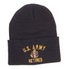 US Army Retired Military Embroidered Long Beanie