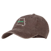 Missouri with Map Outline Embroidered Washed Cotton Twill Cap