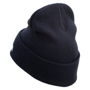 Licensed US Army Retired Military Embroidered 12 Inch Long Knitted Beanie - Navy OSFM