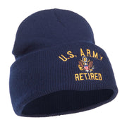 US Army Retired Military Embroidered Long Beanie