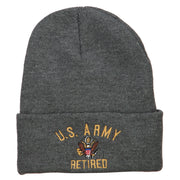 US Army Retired Military Embroidered Long Beanie