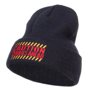 Caution Zombies Ahead Embroidered Long Beanie