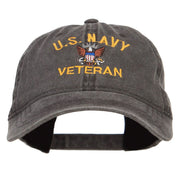 US Navy Veteran Military Embroidered Washed Cap