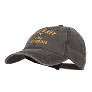 US Navy Veteran Military Embroidered Washed Cap