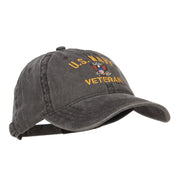 US Navy Veteran Military Embroidered Washed Cap