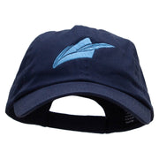 Feather on a Hat Embroidered Low Profile Dyed Cotton Twill Cap - Navy OSFM