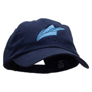 Feather on a Hat Embroidered Low Profile Dyed Cotton Twill Cap - Navy OSFM