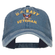 US Navy Veteran Military Embroidered Washed Cap