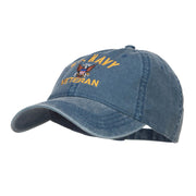 US Navy Veteran Military Embroidered Washed Cap