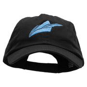 Feather on a Hat Embroidered Low Profile Dyed Cotton Twill Cap - Black OSFM