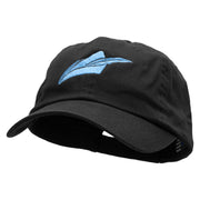 Feather on a Hat Embroidered Low Profile Dyed Cotton Twill Cap - Black OSFM