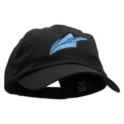 Feather on a Hat Embroidered Low Profile Dyed Cotton Twill Cap - Black OSFM