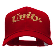 Unity Word Embroidered Solid Cotton Twill 6 panel Mesh Cap