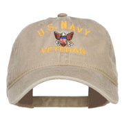 US Navy Veteran Military Embroidered Washed Cap