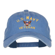 US Navy Veteran Military Embroidered Washed Cap