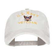 US Navy Veteran Military Embroidered Washed Cap