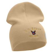 Licensed US Navy Retired Military Embroidered Short Beanie Made in USA