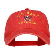 US Navy Veteran Military Embroidered Washed Cap