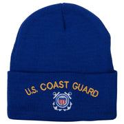 US Coast Guard Logo Embroidered Long Beanie