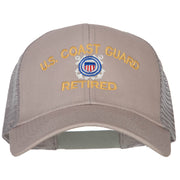 US Coast Guard Retired Embroidered Solid Cotton Mesh Pro Cap