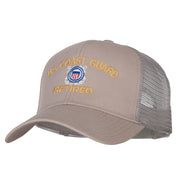 US Coast Guard Retired Embroidered Solid Cotton Mesh Pro Cap