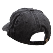 Rope Hanging Embroidered Unstructured Pigment Dyed Cotton Cap - Black OSFM