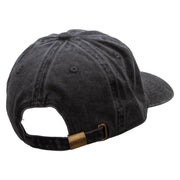 Rope Hanging Embroidered Unstructured Pigment Dyed Cotton Cap - Black OSFM