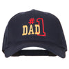 Number 1 Dad Outline Words Embroidered Solid Cotton Pro Style Cap