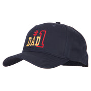 Number 1 Dad Outline Words Embroidered Solid Cotton Pro Style Cap