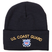 US Coast Guard Logo Embroidered Long Beanie