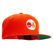 Mario The Bowsers Embroidered Wool Blend Prostyle Snapback Cap - Orange OSFM