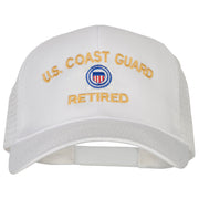 US Coast Guard Retired Embroidered Solid Cotton Mesh Pro Cap