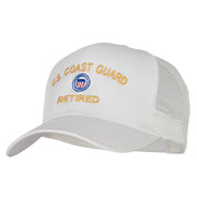 US Coast Guard Retired Embroidered Solid Cotton Mesh Pro Cap