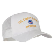 US Coast Guard Retired Embroidered Solid Cotton Mesh Pro Cap