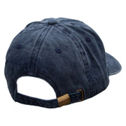 Rope Hanging Embroidered Unstructured Pigment Dyed Cotton Cap - Navy OSFM