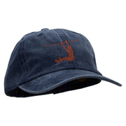 Rope Hanging Embroidered Unstructured Pigment Dyed Cotton Cap - Navy OSFM