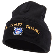 US Coast Guard Logo Embroidered Long Beanie