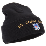 US Coast Guard Logo Embroidered Long Beanie