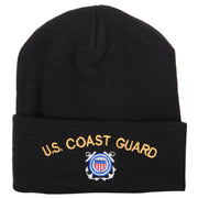 US Coast Guard Logo Embroidered Long Beanie