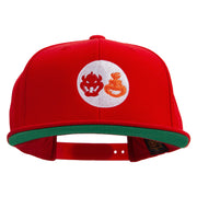 Mario The Bowsers Embroidered Wool Blend Prostyle Snapback Cap - Red OSFM