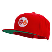 Mario The Bowsers Embroidered Wool Blend Prostyle Snapback Cap - Red OSFM