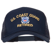 US Coast Guard Retired Embroidered Solid Cotton Mesh Pro Cap