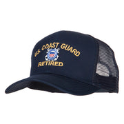 US Coast Guard Retired Embroidered Solid Cotton Mesh Pro Cap