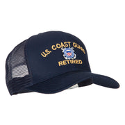 US Coast Guard Retired Embroidered Solid Cotton Mesh Pro Cap