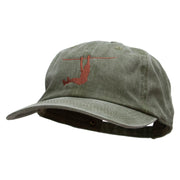 Rope Hanging Embroidered Unstructured Pigment Dyed Cotton Cap - Olive OSFM