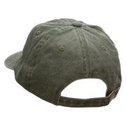 Rope Hanging Embroidered Unstructured Pigment Dyed Cotton Cap - Olive OSFM