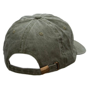 Rope Hanging Embroidered Unstructured Pigment Dyed Cotton Cap - Olive OSFM