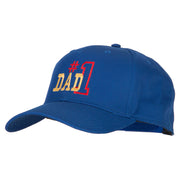 Number 1 Dad Outline Words Embroidered Solid Cotton Pro Style Cap