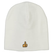 Mini Thumbs Up Embroidered Short Beanie